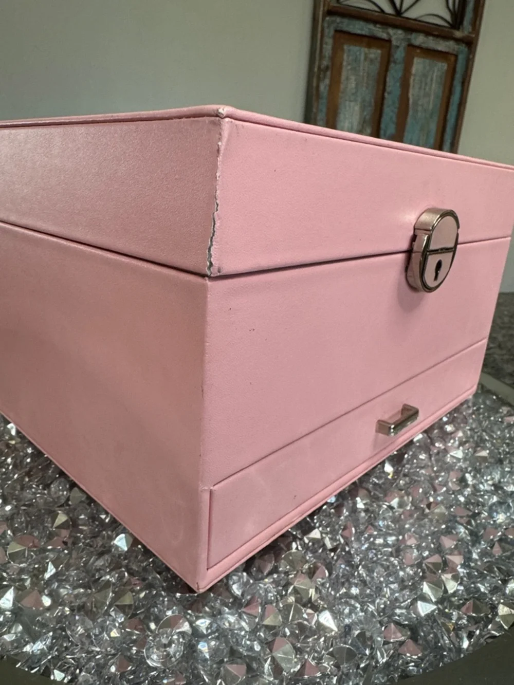 Pink Jewelry Box Storage Organizer - Elegant Jewelry Case